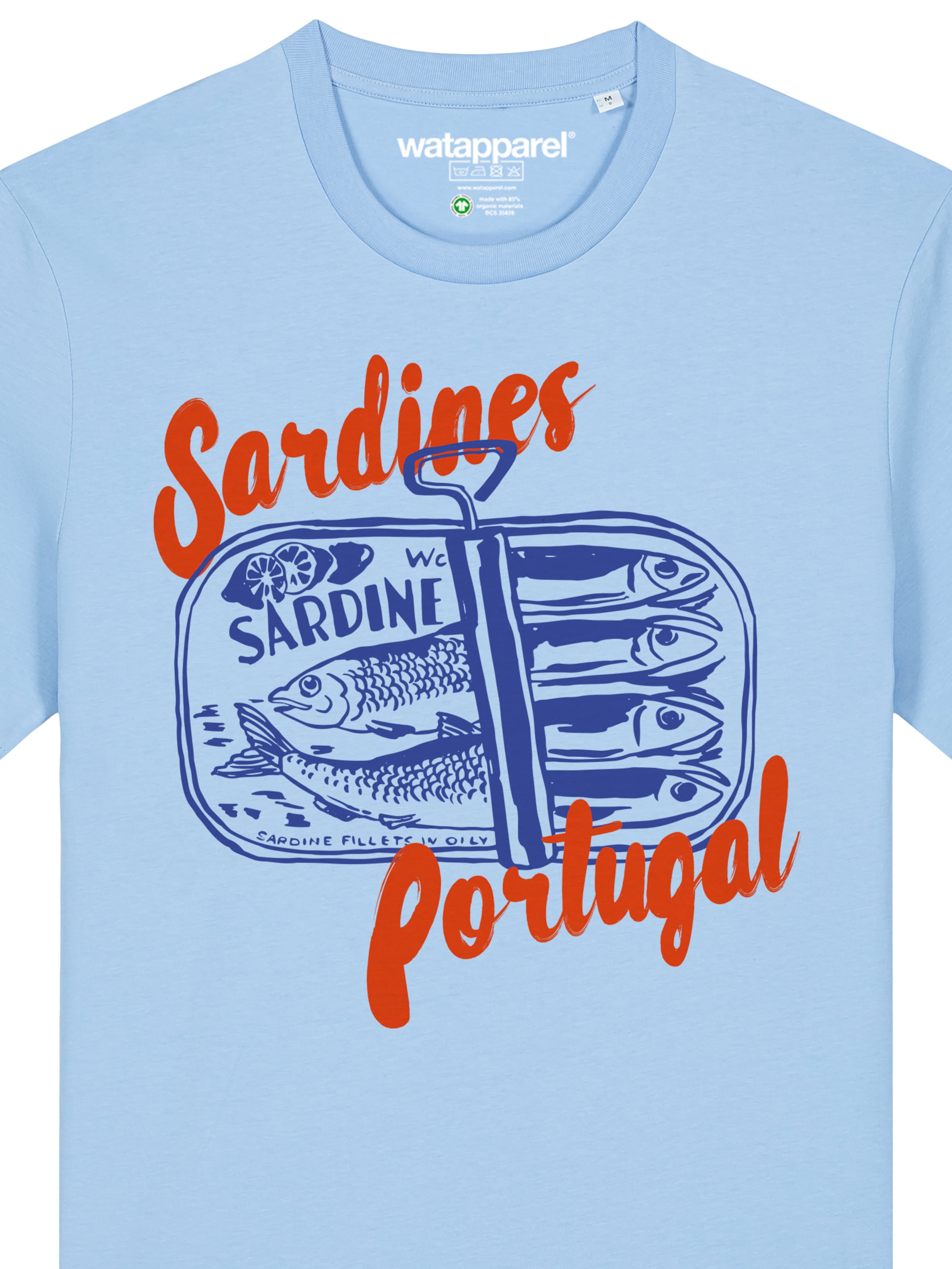 Maglietta 'Sardines Portugal' di Watapparel in blu