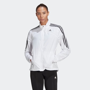 Veste de sport 'Marathon 3-Stripes' ADIDAS SPORTSWEAR en blanc : devant