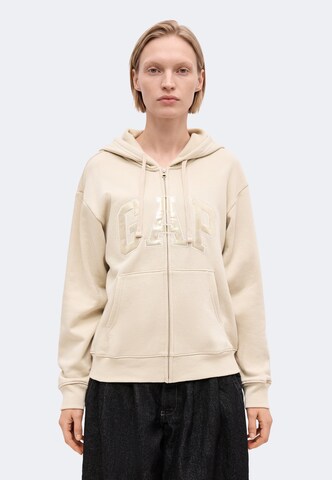 GAP Sweatjacke 'HERITAGE' in Beige: Vorderseite