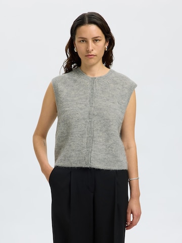 SELECTED Knitted vest 'SLFLULU' in Grey: front