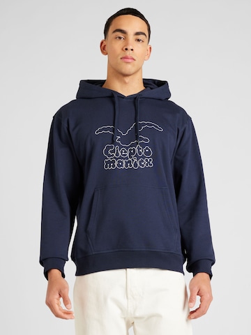 Cleptomanicx Sweatshirt 'Clouds' in Blue: front