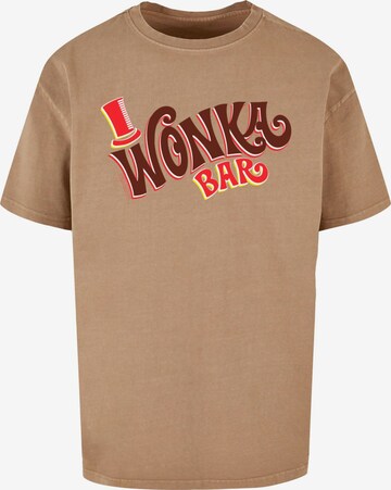 ABSOLUTE CULT T-Shirt 'Willy Wonka' in Beige: predná strana