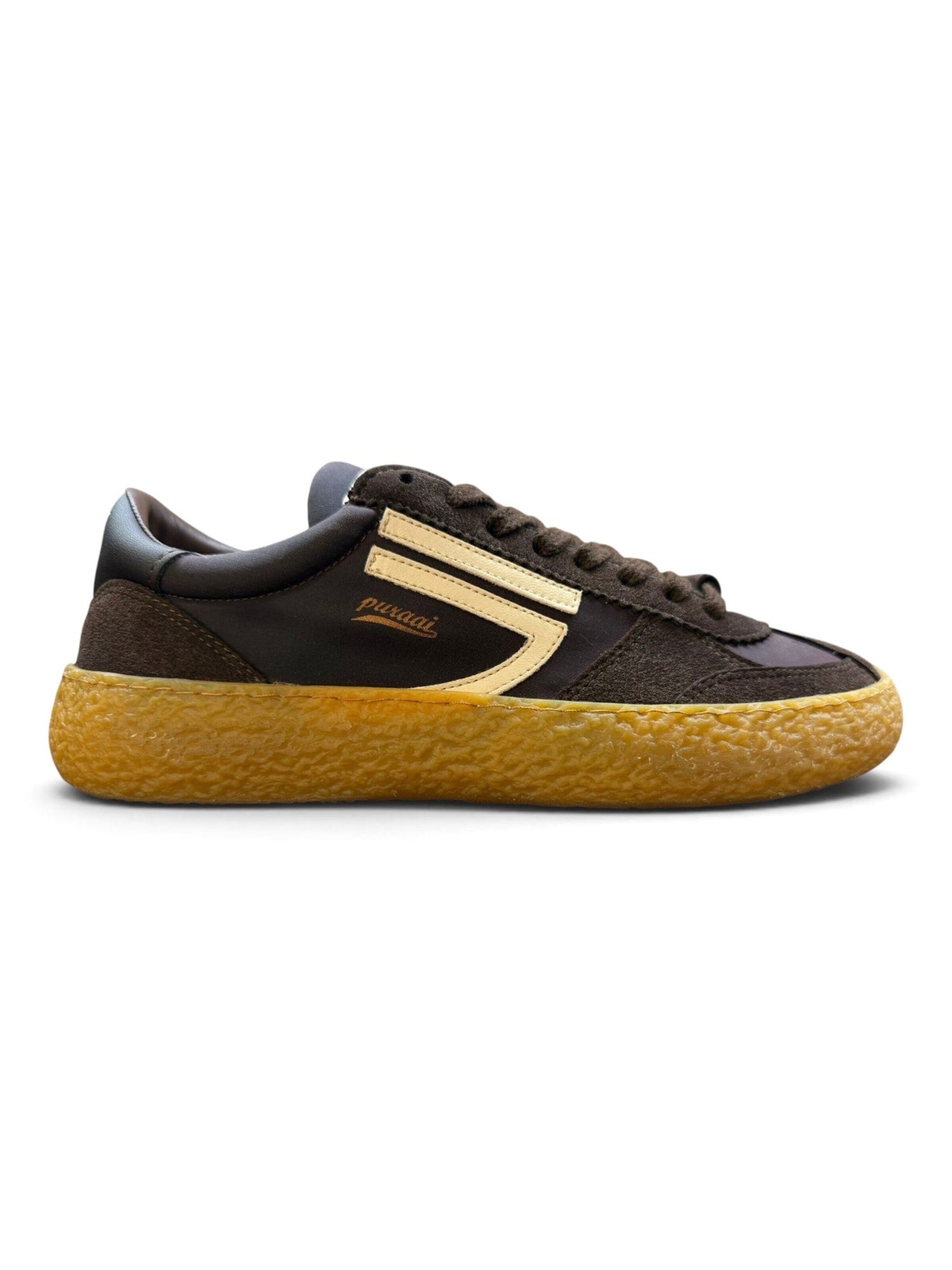 Baskets basses 'CABERNET' Puraai en marron : devant