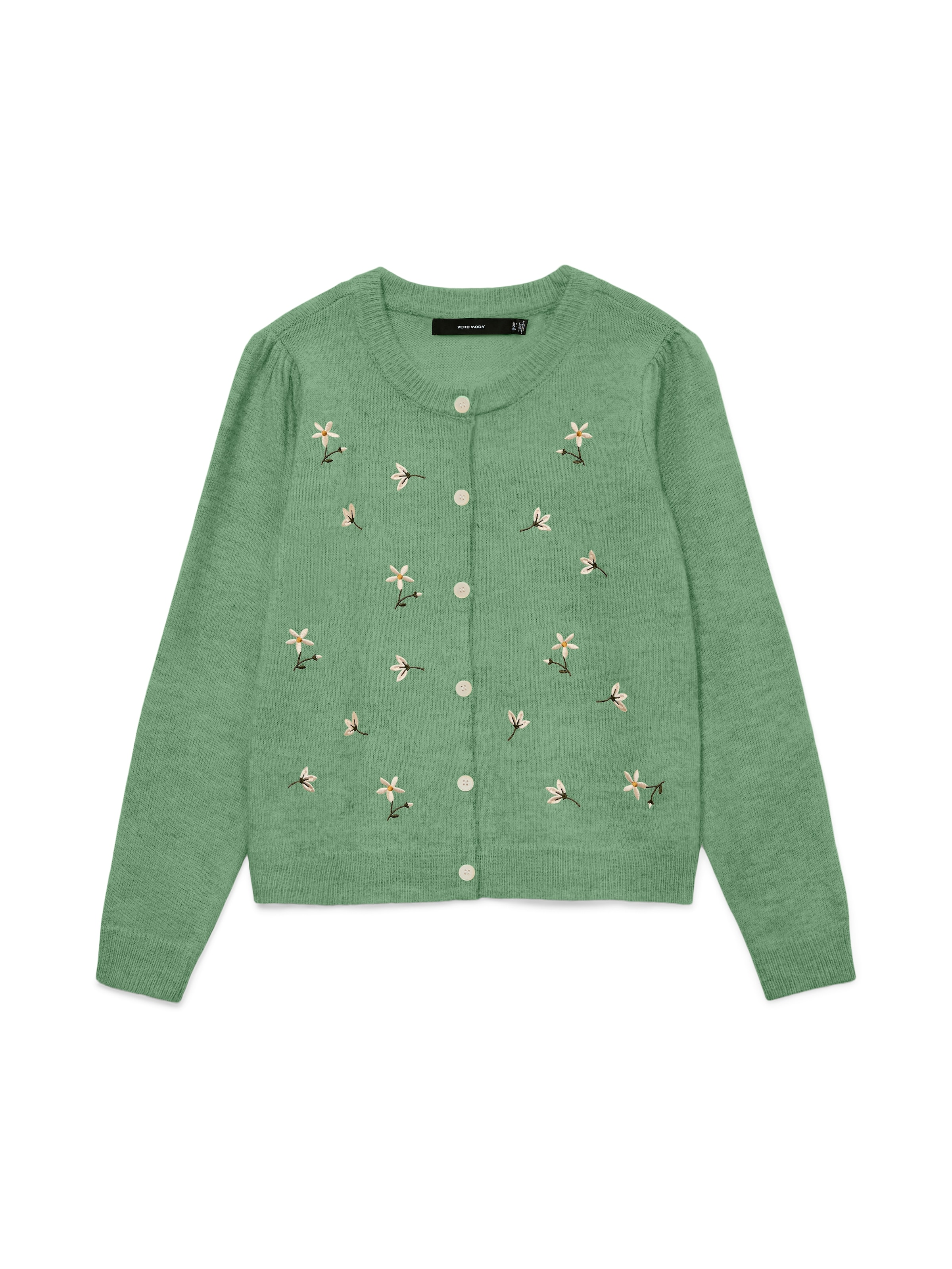 VERO MODA Knit Cardigan in Green: front