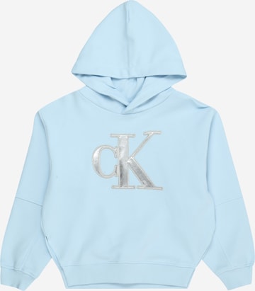 Sweat-shirt Calvin Klein Jeans en bleu : devant