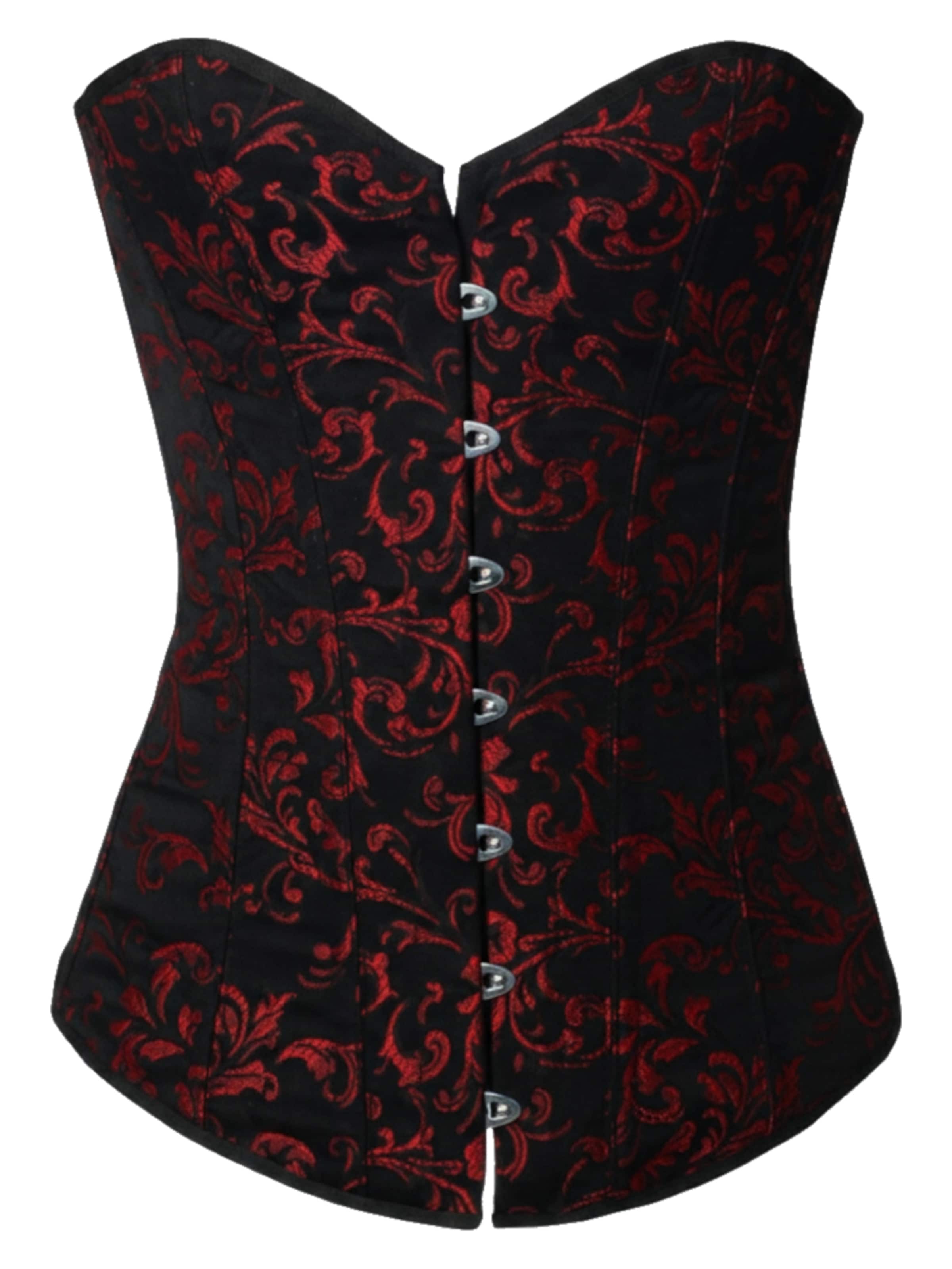 fapedo Bodice 'Brokat Vollbrust Korsett Corsage rx8' in Red: front