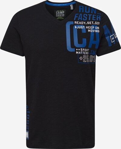CAMP DAVID T-Shirt en bleu roi / noir / blanc, Vue avec produit