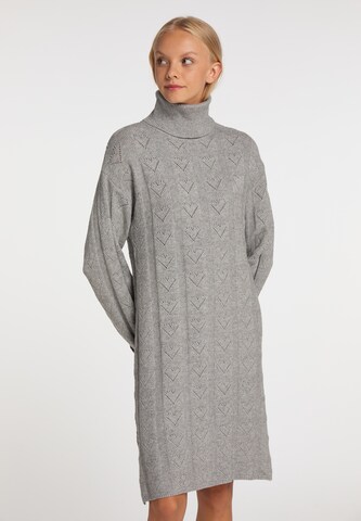 MYMO Knitted dress in Grey: front