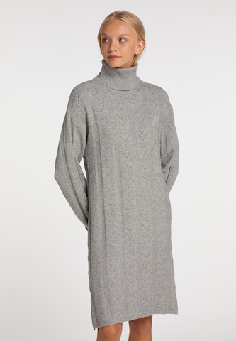 MYMO Knitted dress in Grey: front