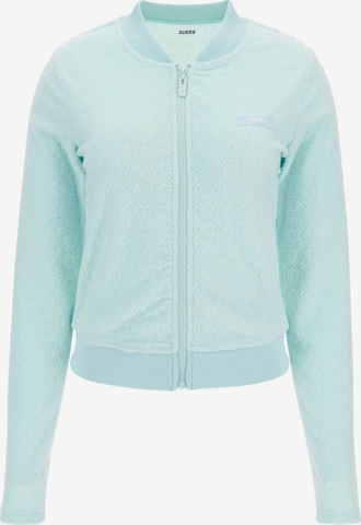 GUESS Zip-Up Hoodie in Blue: front