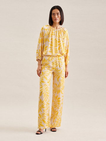 SEIDENSTICKER Wide Leg Hose 'Schwarze Rose' in Gelb: Vorderseite