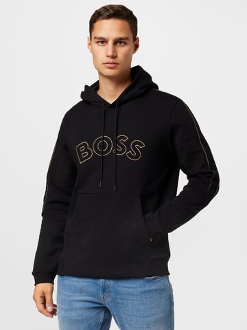 BOSS Green Sweatshirt 'Soody' in Zwart: voorkant