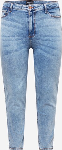Jeans 'KESIA' de la PIECES Curve pe albastru: față