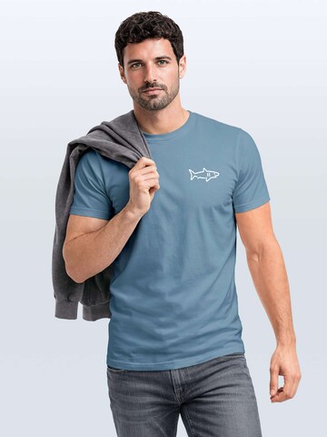 Neverless Shirt 'Shark'‌‌ in Blau