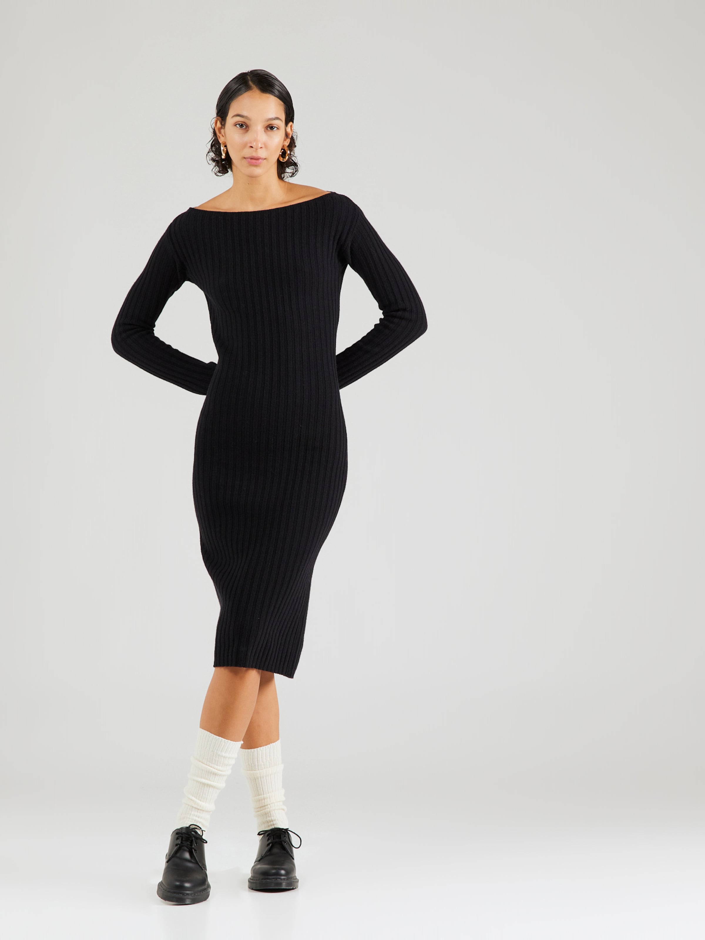 UNITED COLORS OF BENETTON Strickkleid in Schwarz | ABOUT YOU