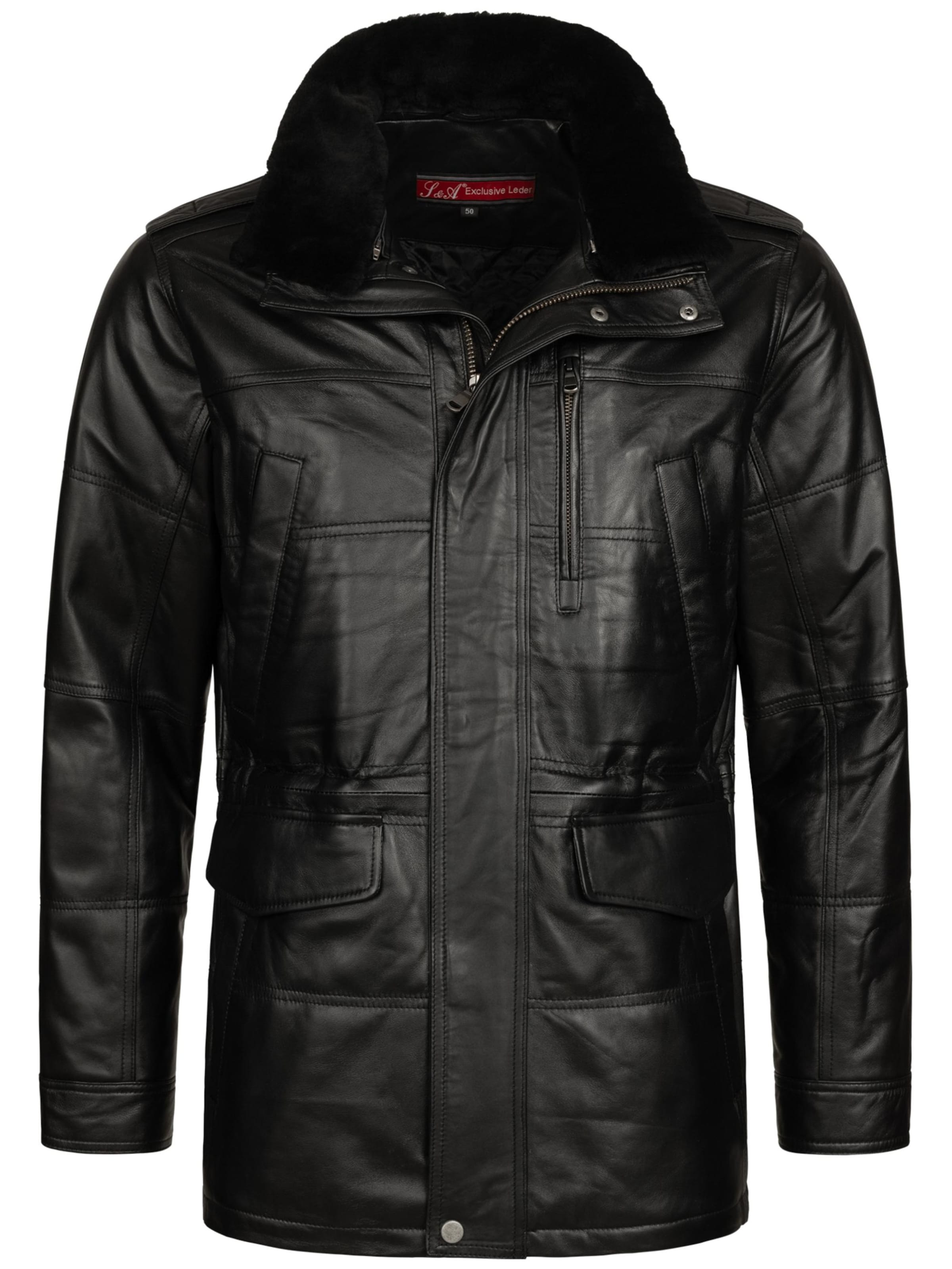 Mouflon Between-Season Jacket 'John' in Black: front