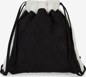styleBREAKER Turnbeutel 'Turnbeutel mit Teddyfell Futter' in Schwarz: Vorderseite