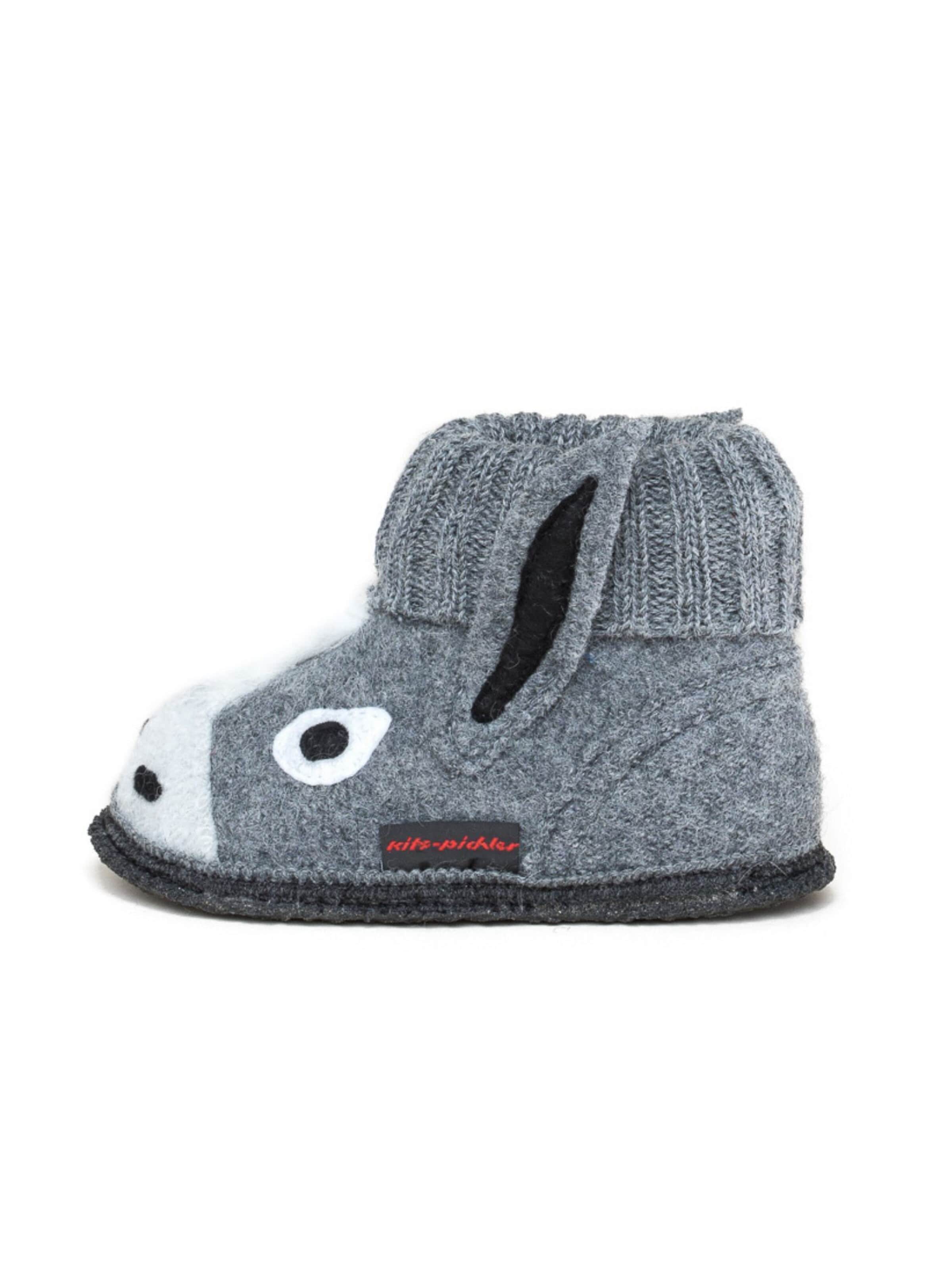 kitz-pichler Slippers 'Hüttenschuhe Esel' in Grey: front