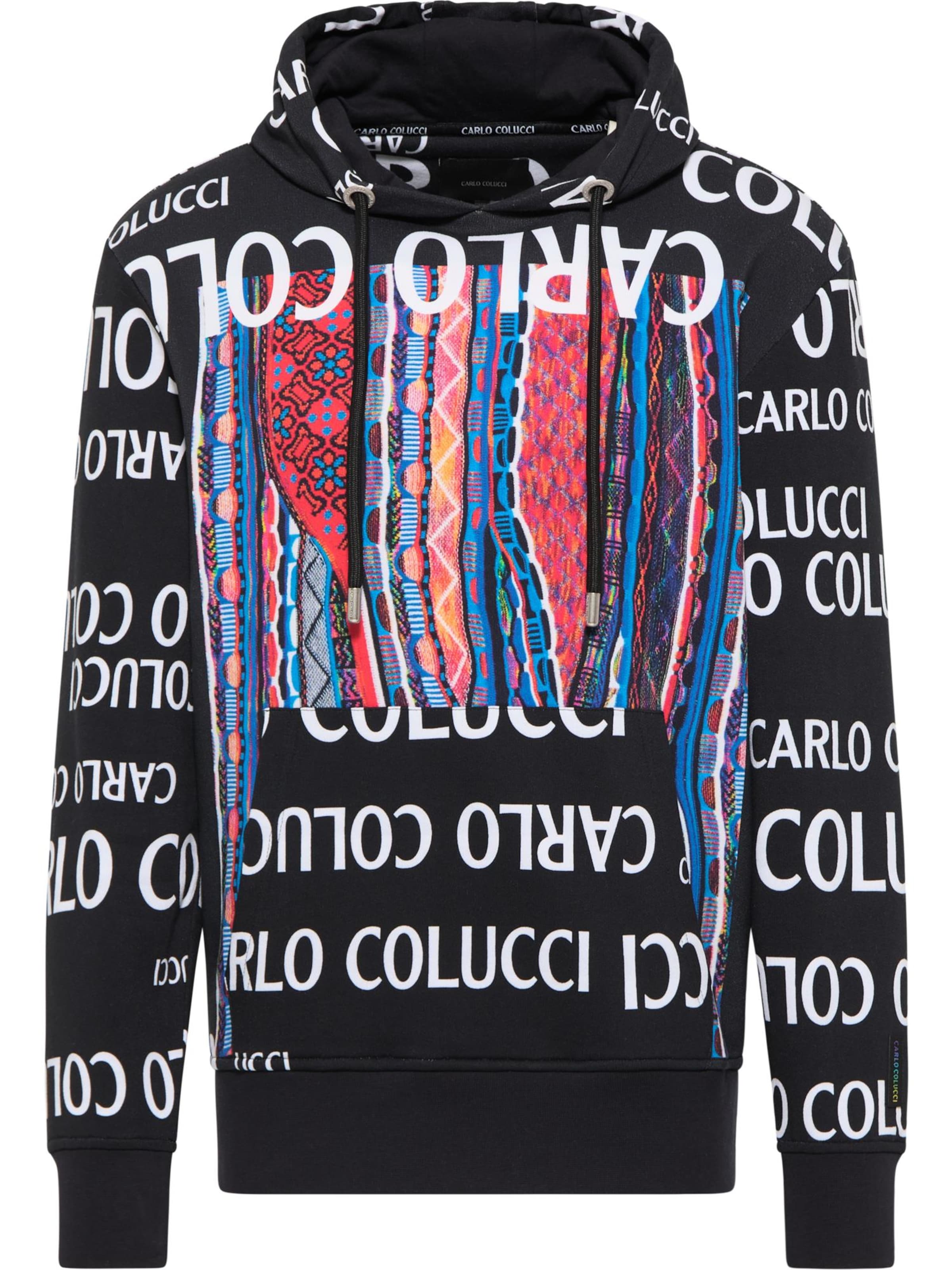 Carlo Colucci Sweatshirt in Zwart: voorkant