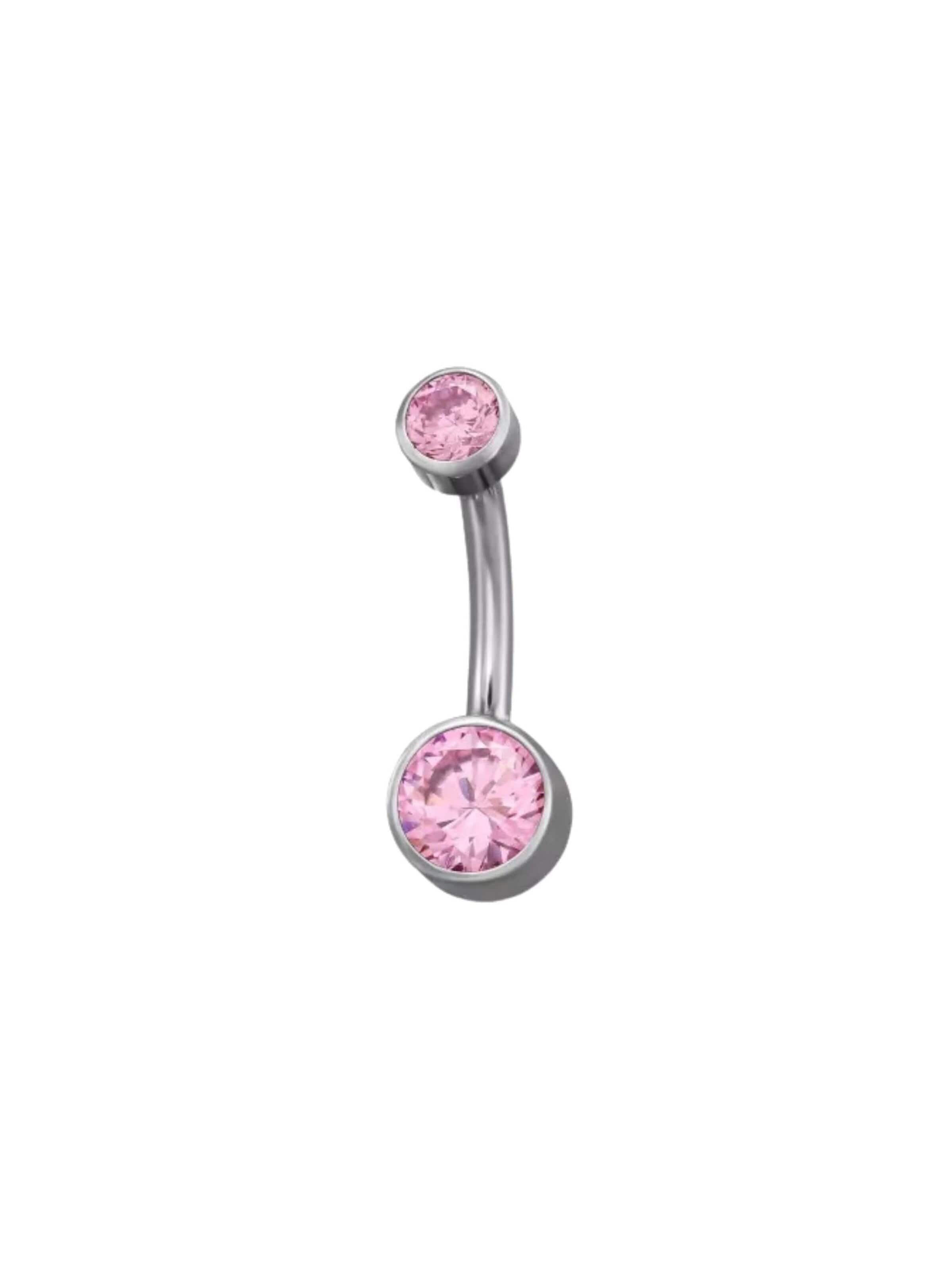 Bijou piercing 'Intern Gewindeter Bauchnabelpiercing Barbell' Maxte en argent : devant