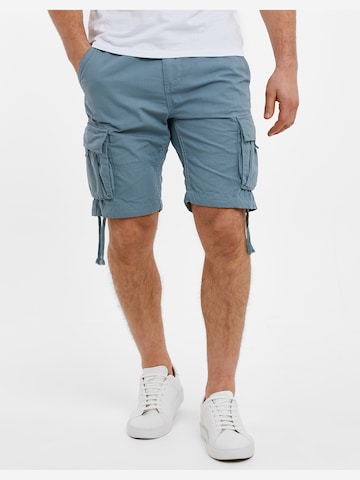 Threadbare Regular Cargo Pants 'Manchester' in Blue: front