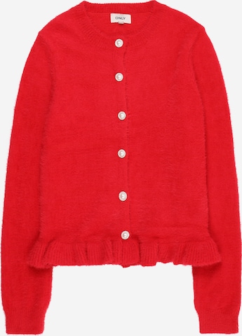 KIDS ONLY Gebreid vest 'PIUMO' in Rood: voorkant