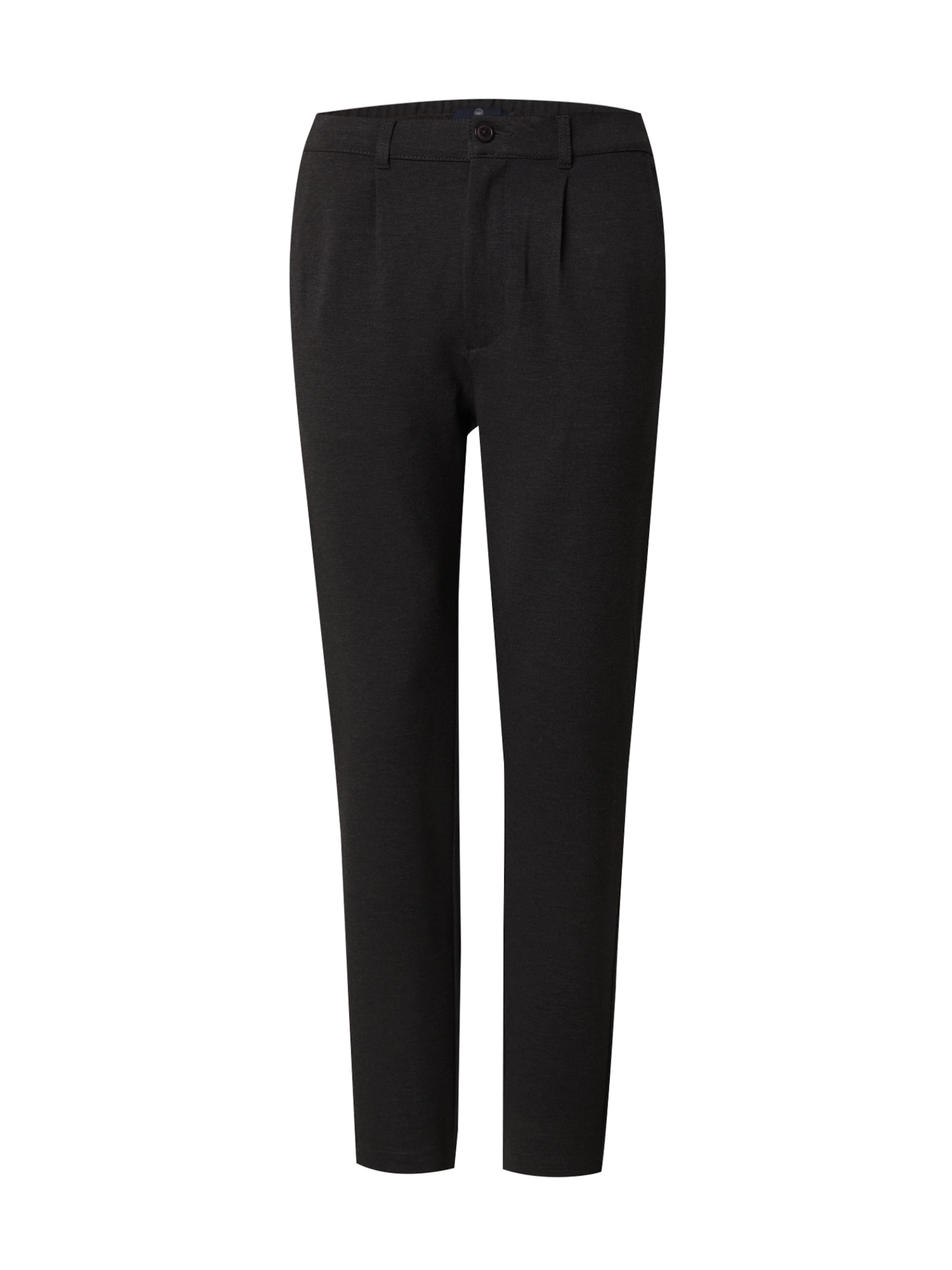 Kronstadt Slimfit Bukser med lægfolder 'Club' i grå: forside