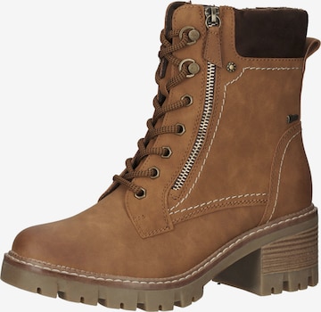Relife Lace-Up Ankle Boots in Brown: front