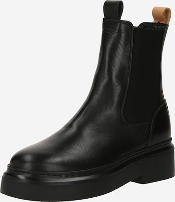 Ca'Shott Chelsea boots 'KAMMA' in Zwart: voorkant