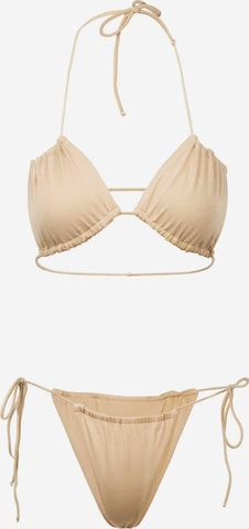 Kalaia Bikini 'Purple Leopard Gummie Bikini' in Beige: Vorderseite