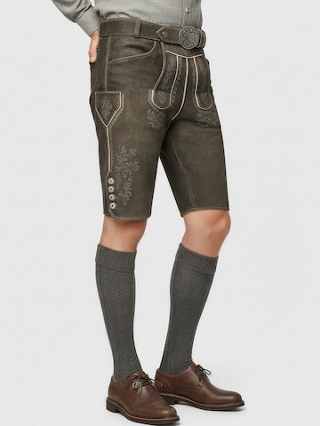 Regular Pantalon folklorique 'Ron' Krüger Buam en vert