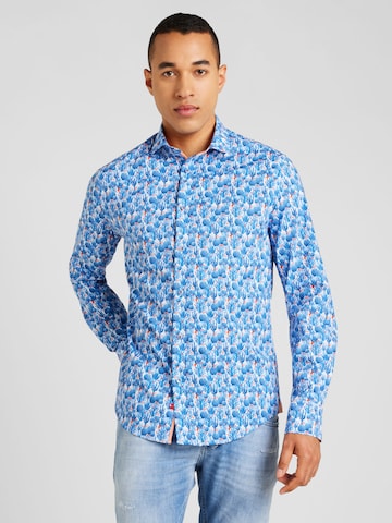 A Fish named Fred Regular fit Button Up Shirt 'Cactus' in Blue: front
