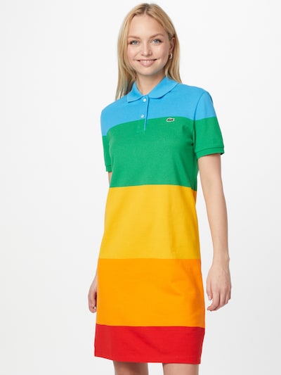 LACOSTE Šaty - světlemodrá / žlutá / zelená / oranžová / červená, Model/ka