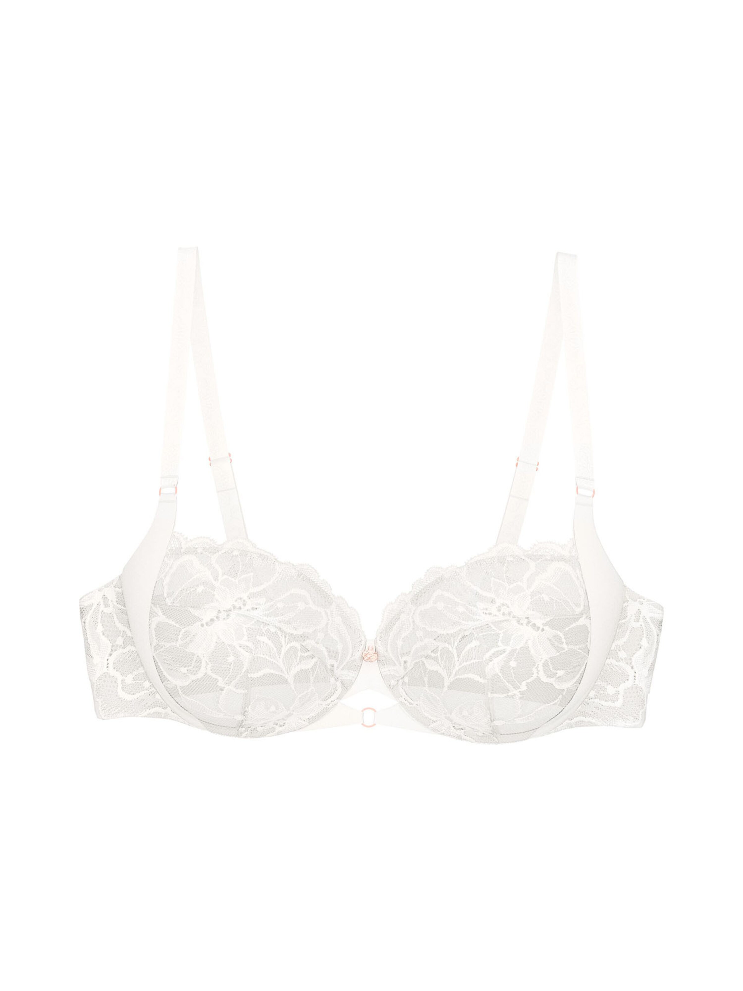 TRIUMPH Balconette Bra 'Florale Wild Gardenia' in White: front