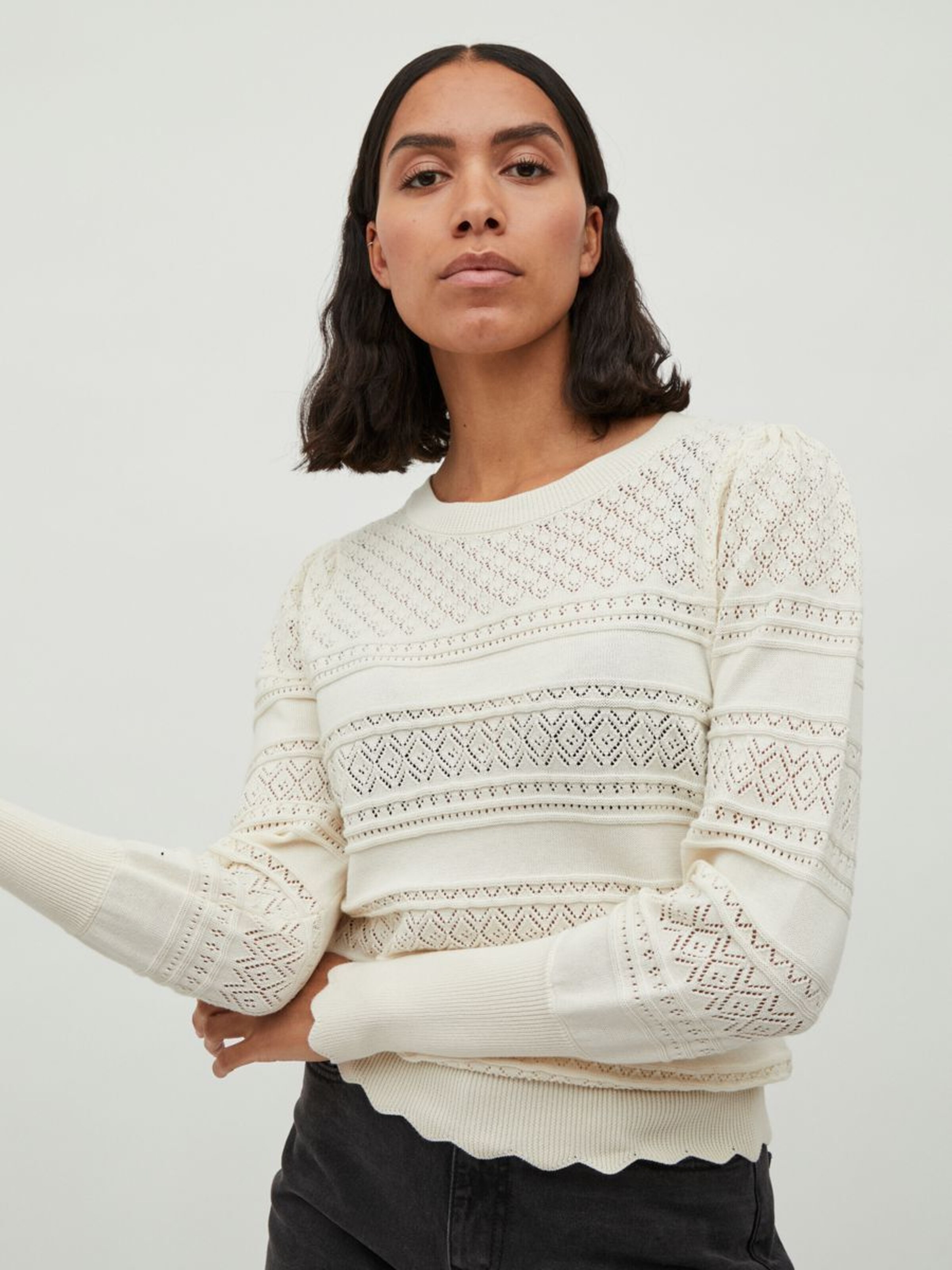 Frauen Große Größen VILA Pullover in Naturweiß - QG61942 Frauen Große Größen VILA Pullover in Naturweiß - QG61942