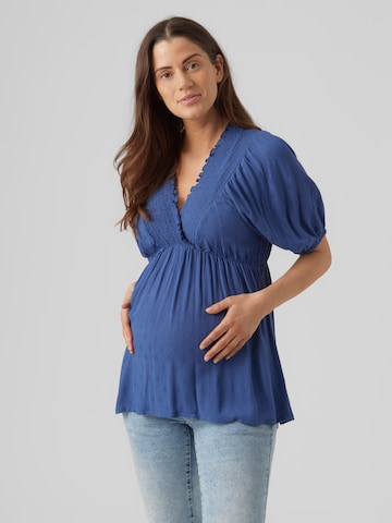 Camicia da donna 'FELICIA TESS' di MAMALICIOUS in blu: frontale