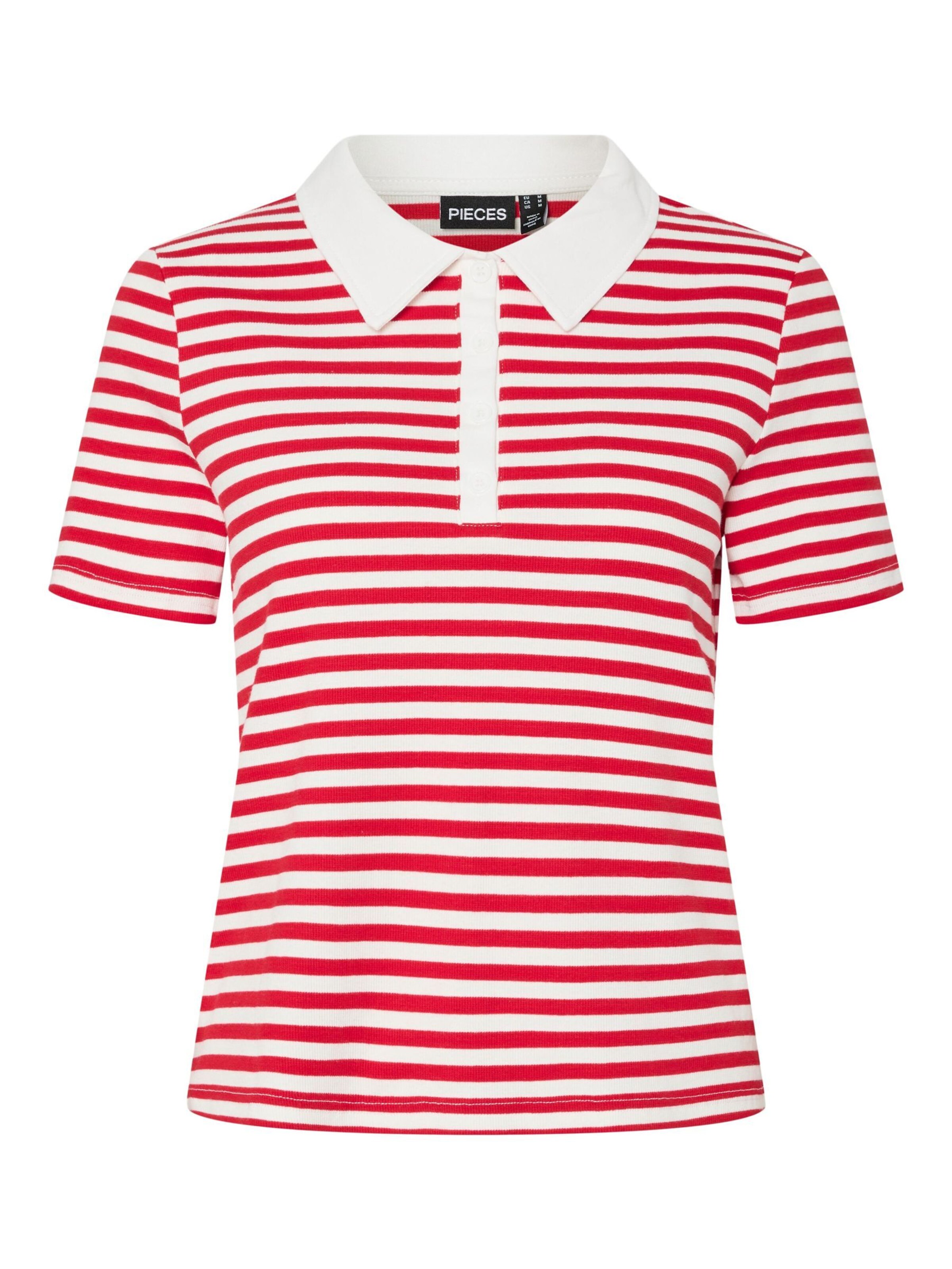 Maglietta PIECES di colore rosso / bianco, Visualizzazione prodotti