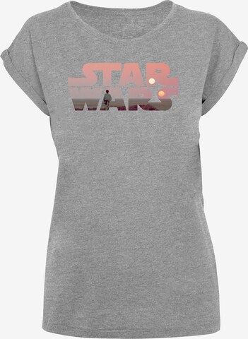 F4NT4STIC Shirt 'Star Wars Tatooine' in Grijs: voorkant