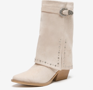 Salinyang Comwboystøvler i beige: forside