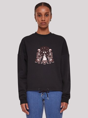 Sweat-shirt 'Skeletons Campfire Mashmallow' F4NT4STIC en noir : devant