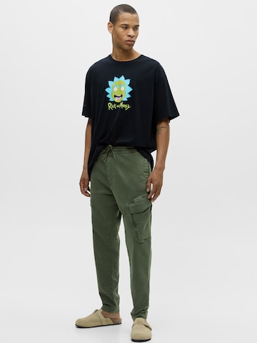 Pull&BearCargo hlače - zelena boja: prednji dio