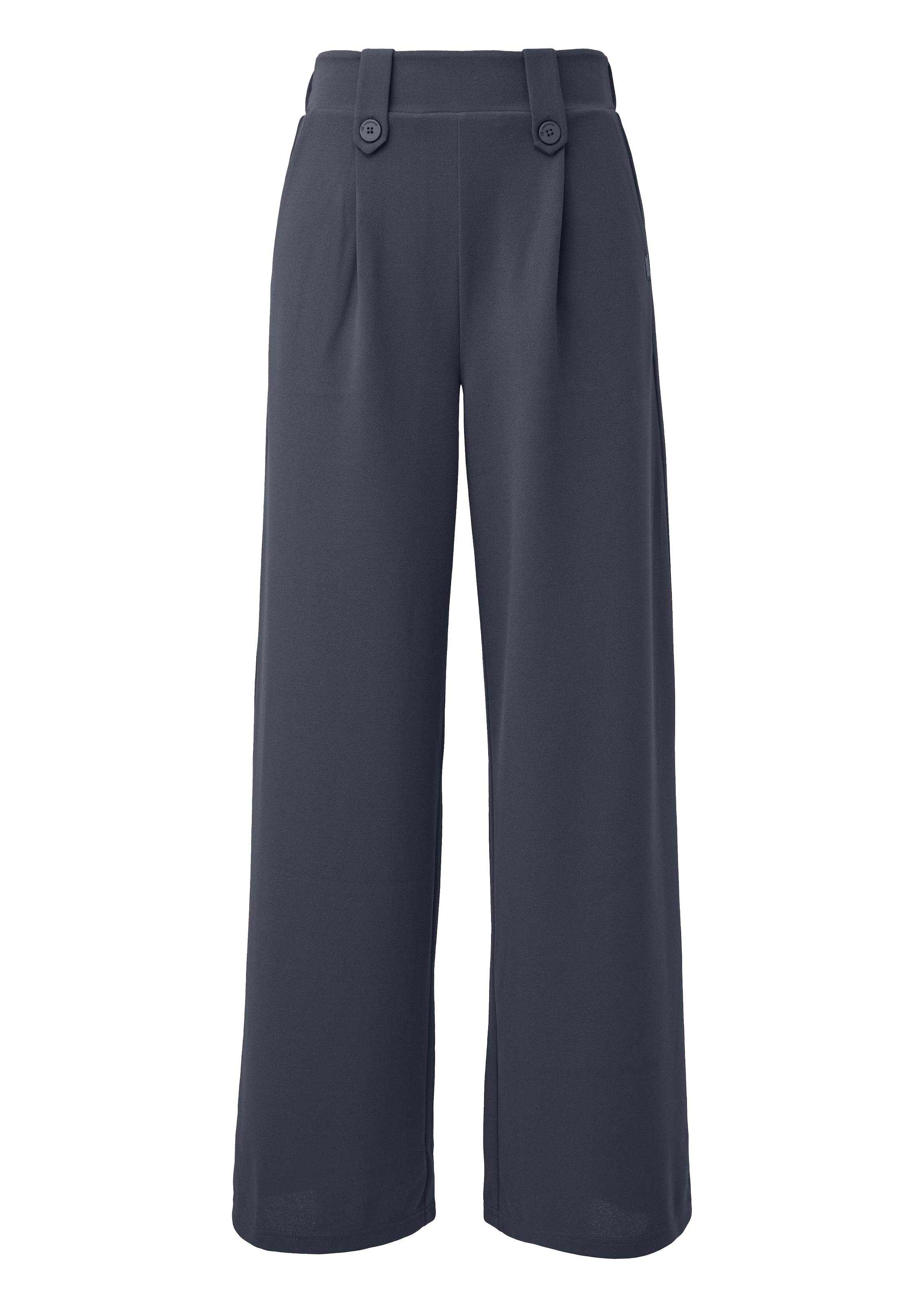 QS Wide leg Bandplooibroek in Blauw: voorkant