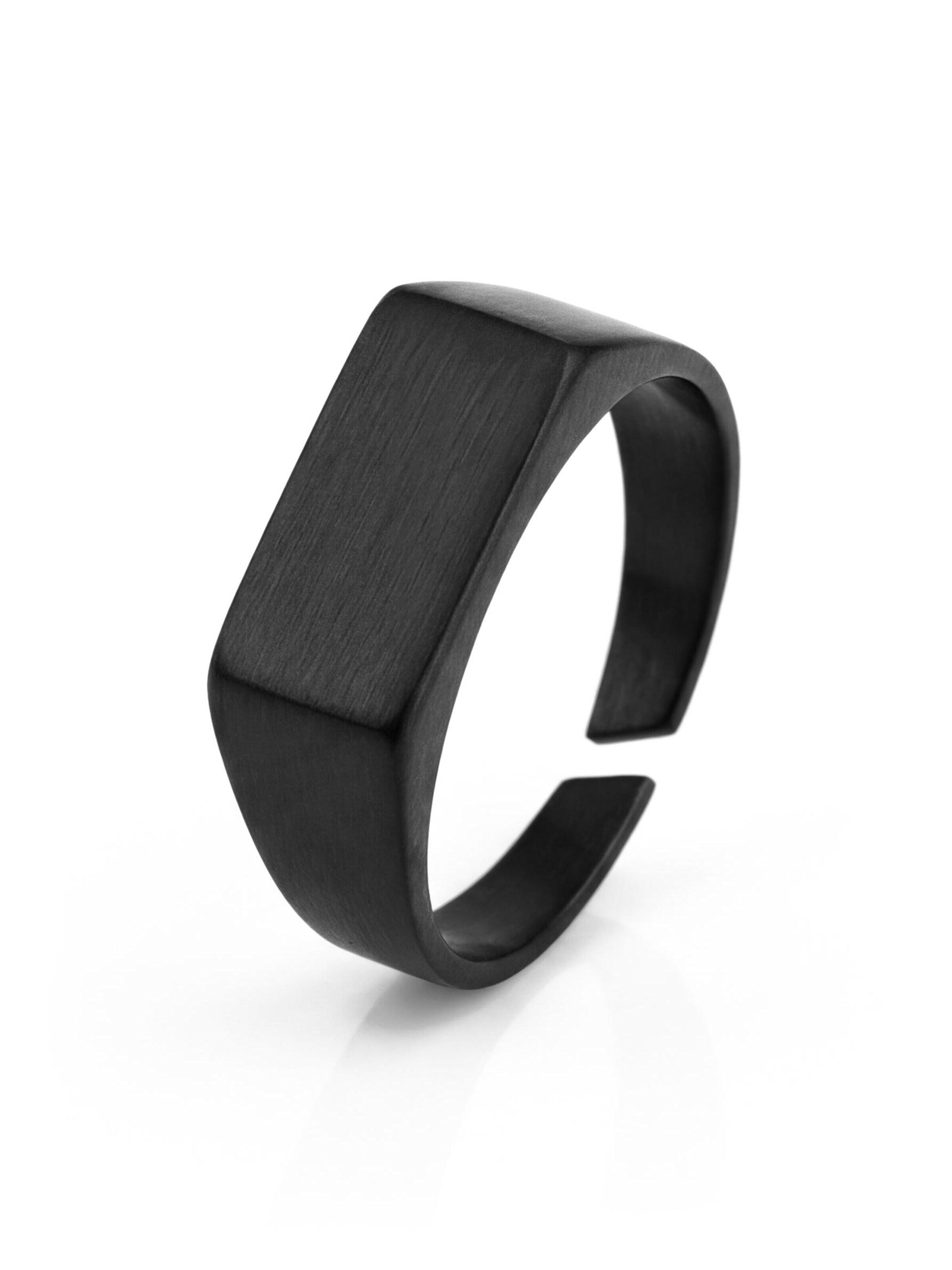 Akitsune Ring 'Fortis'‌‌‌‌‌‌‌‌‌ in Schwarz: Vorderseite