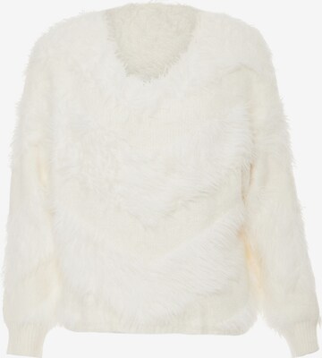 Poomi Sweater in White: front