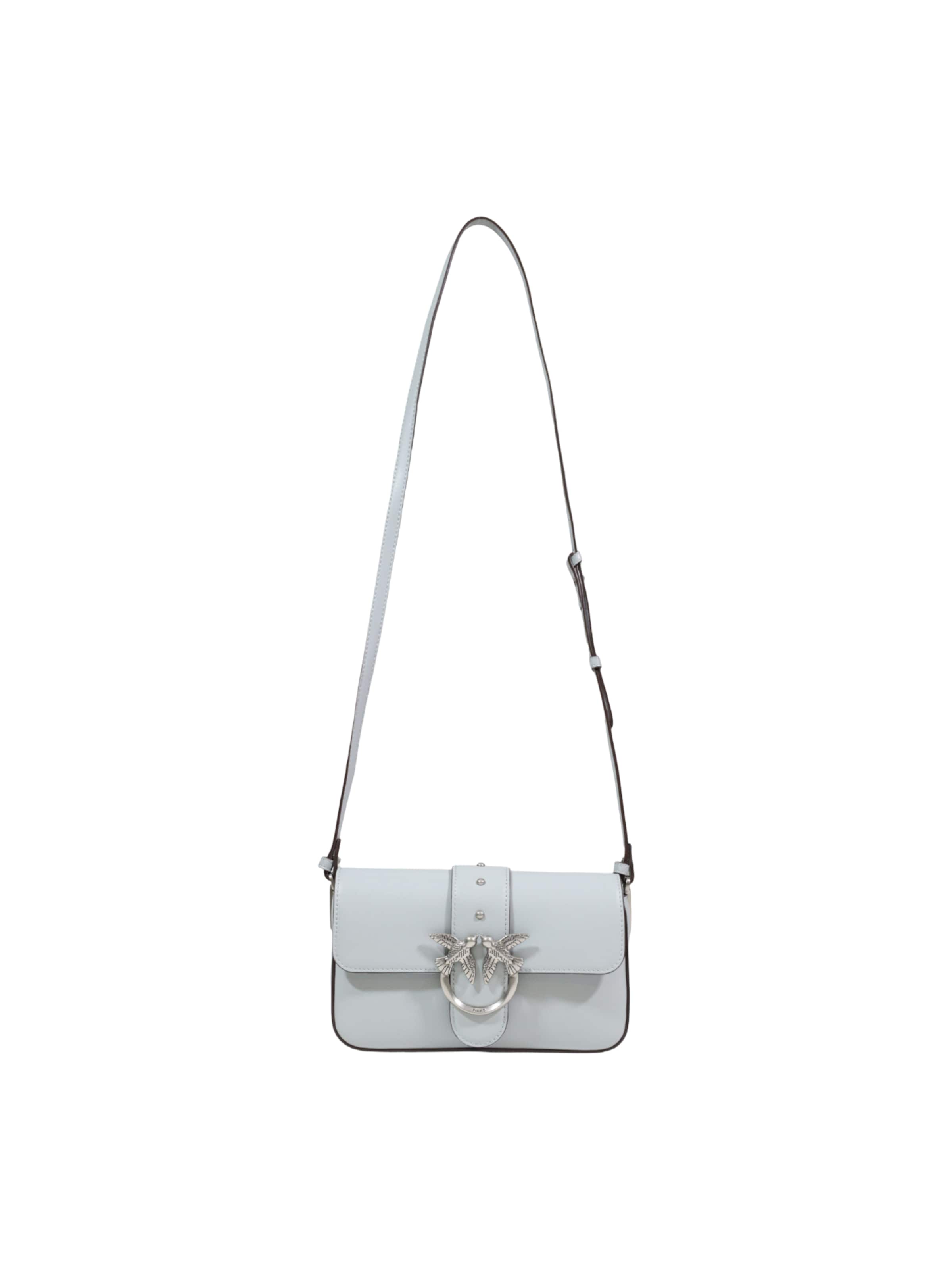 PINKO Skuldertaske 'LOVE ONE MINI SLOUCHY FL VITELLO 104340 A0QO' i hvid