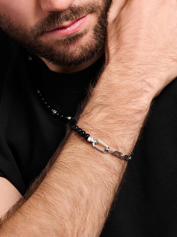 Bracelet 'Armband Schwarzer Onyx Silberkette' Thomas Sabo en noir