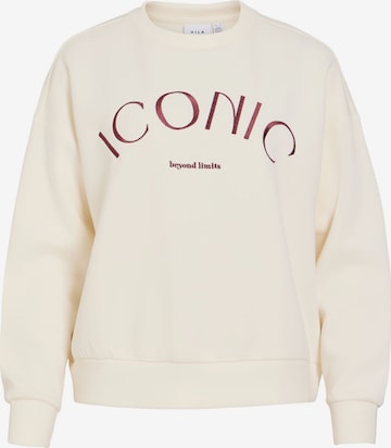 Sweat-shirt 'VIReflect' VILA en beige : devant