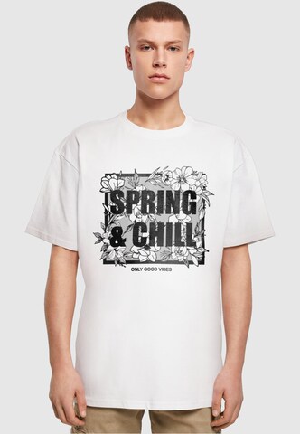 Merchcode Shirt 'Spring And Chill' in Wit: voorkant