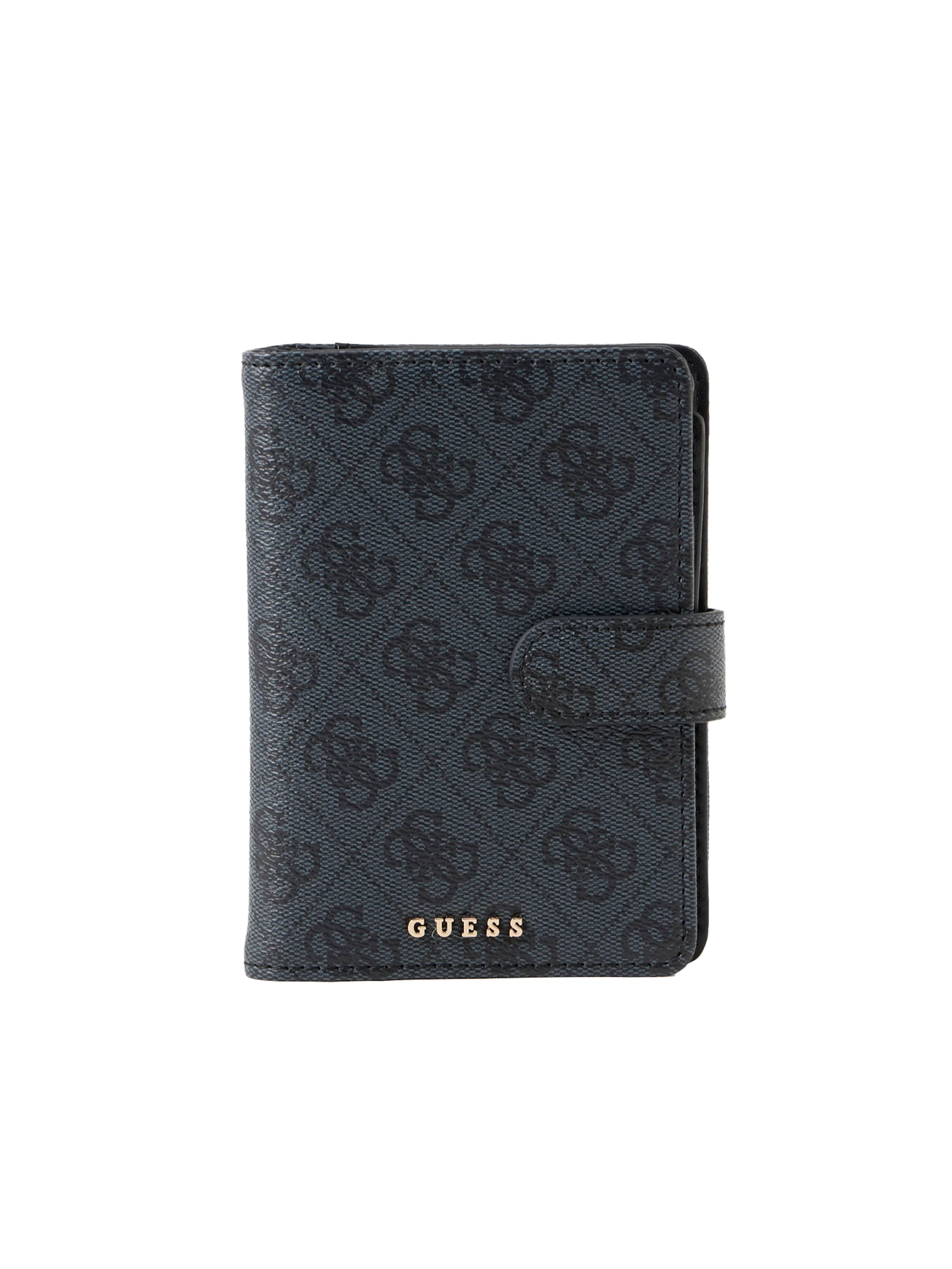 GUESS Set: Portemonnaie und Schlüsselanhänger in Schwarz: Vorderseite