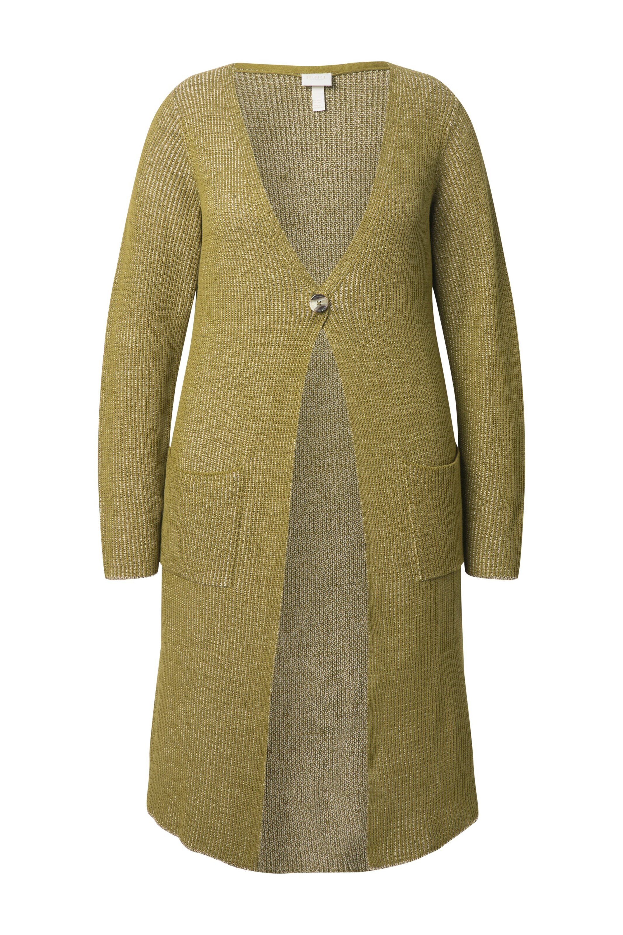 Ulla Popken Strickjacke in Gelb: Vorderseite